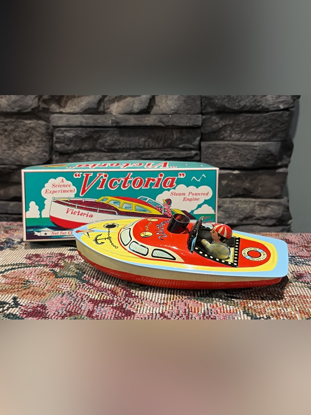 Schylling Victoria Steam Powered Engine Tin Toy Boat